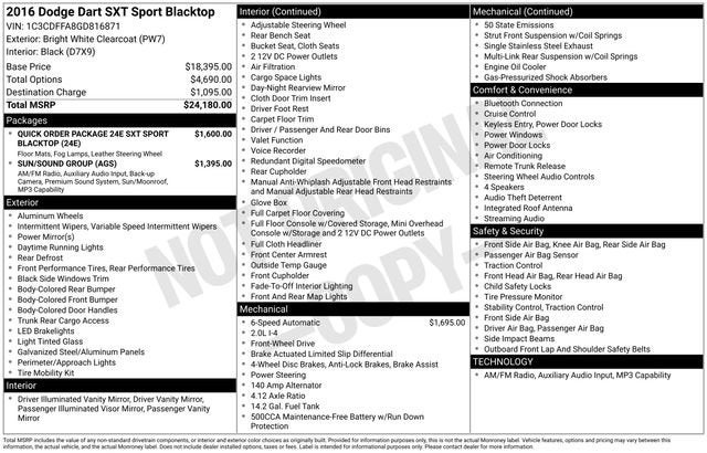 2016 Dodge Dart SXT Sport Blacktop