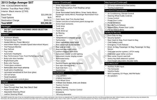 2013 Dodge Avenger SXT