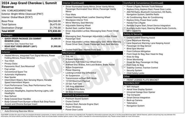 2024 Jeep Grand Cherokee L Summit Reserve 4x4