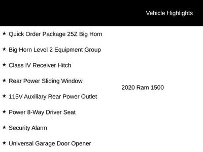 2020 RAM 1500 Big Horn Quad Cab 4x4 6'4" Box