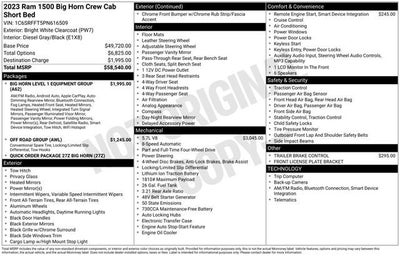 2023 RAM 1500 Big Horn Crew Cab 4x4 5'7" Box