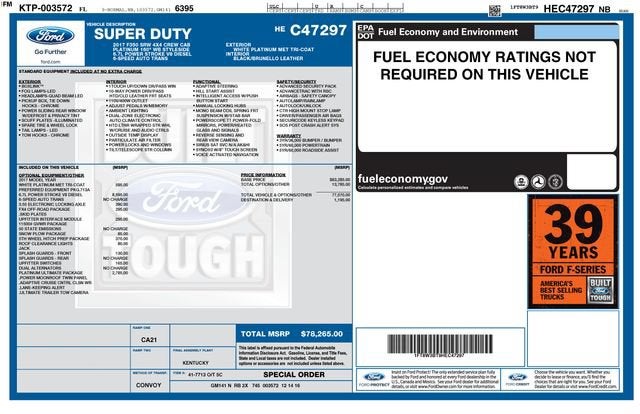 2017 Ford Super Duty F-350 SRW Platinum