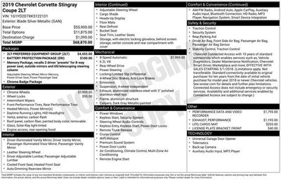 2019 Chevrolet Corvette Stingray 2LT