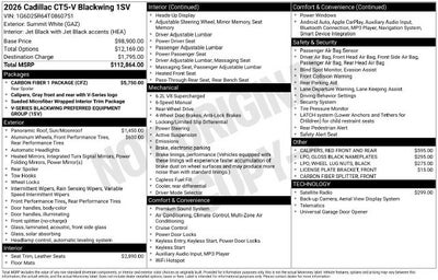 2026 Cadillac CT5-V V-Series Blackwing