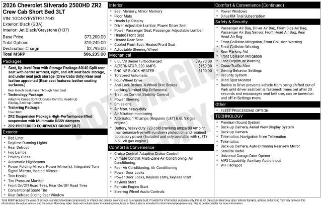 2026 Chevrolet Silverado 2500 HD ZR2