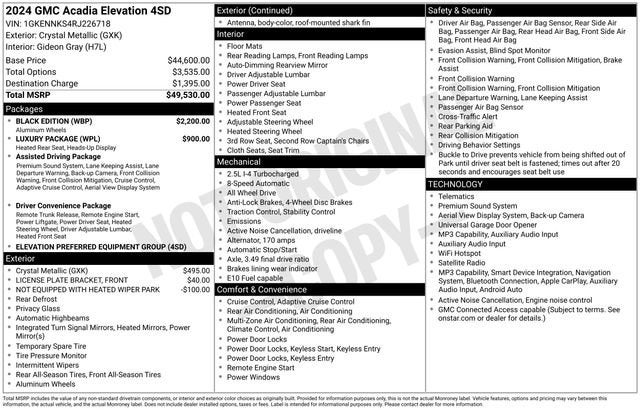 2024 GMC Acadia Elevation