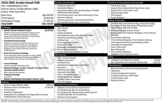 2024 GMC Acadia Denali