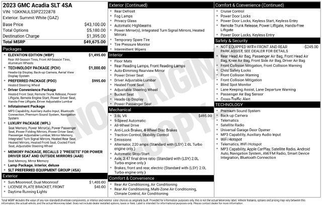 2023 GMC Acadia SLT