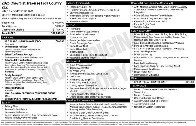 2025 Chevrolet Traverse High Country
