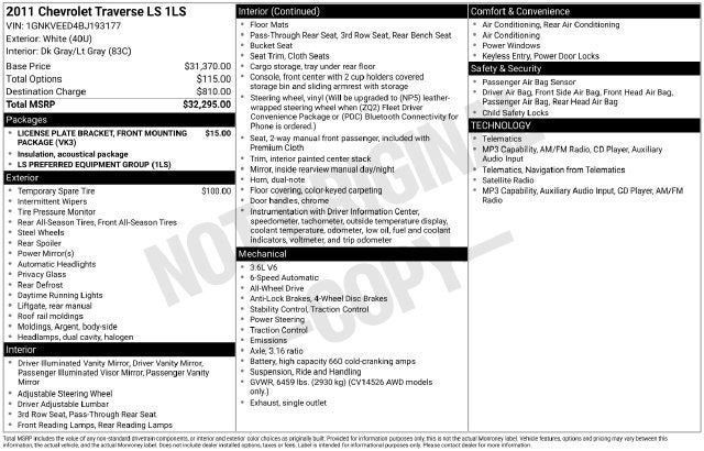 2011 Chevrolet Traverse LS