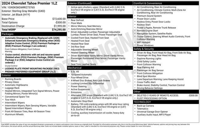 2024 Chevrolet Tahoe Premier