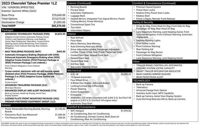 2023 Chevrolet Tahoe Premier