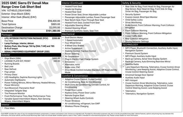 2025 GMC Sierra EV Max Range Denali