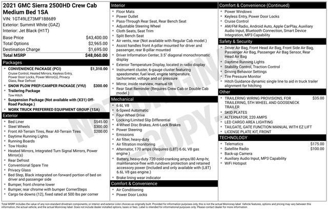 2021 GMC Sierra 2500 HD 4WD Crew Cab Standard Bed