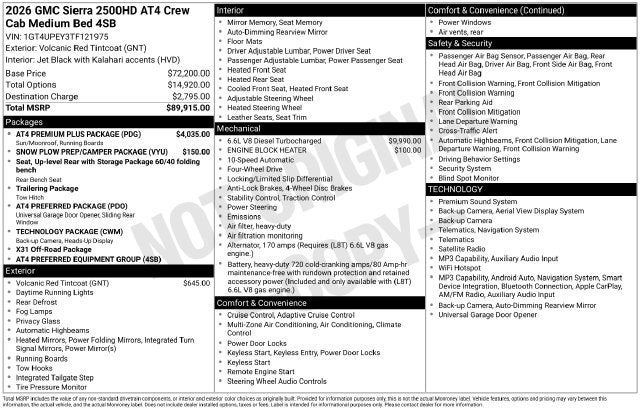 2026 GMC Sierra 2500 HD AT4