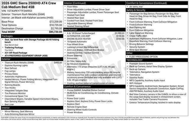 2026 GMC Sierra 2500 HD AT4