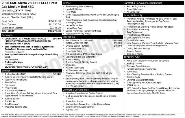 2026 GMC Sierra 2500 HD AT4X