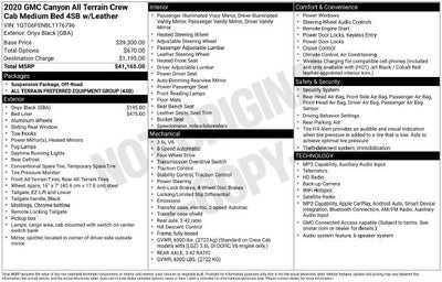 2020 GMC Canyon 4WD All Terrain w/Leather