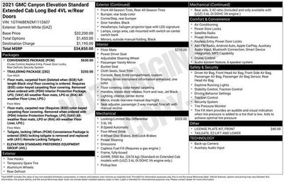 2021 GMC Canyon Elevation Standard