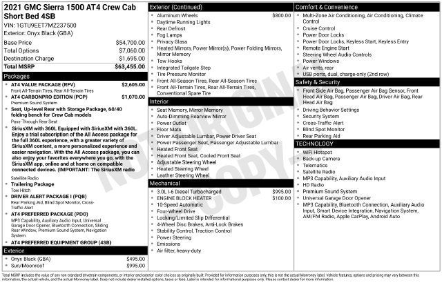 2021 GMC Sierra 1500 AT4