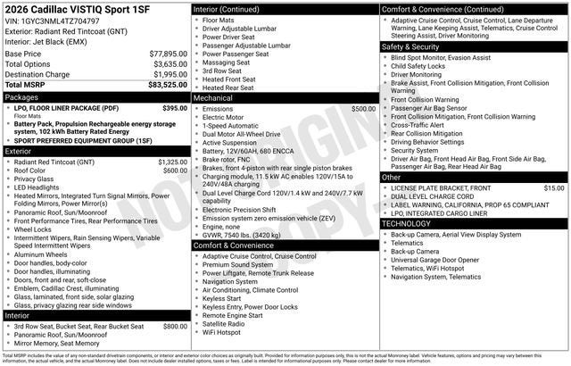 2026 Cadillac VISTIQ Sport