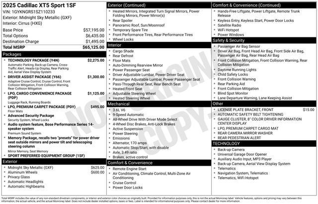 2025 Cadillac XT5 Sport