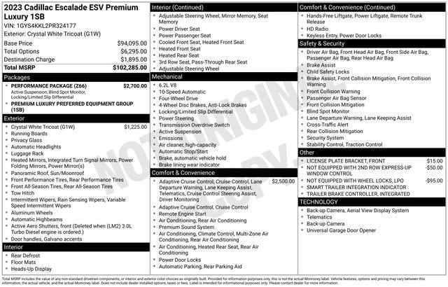 2023 Cadillac Escalade ESV Premium Luxury