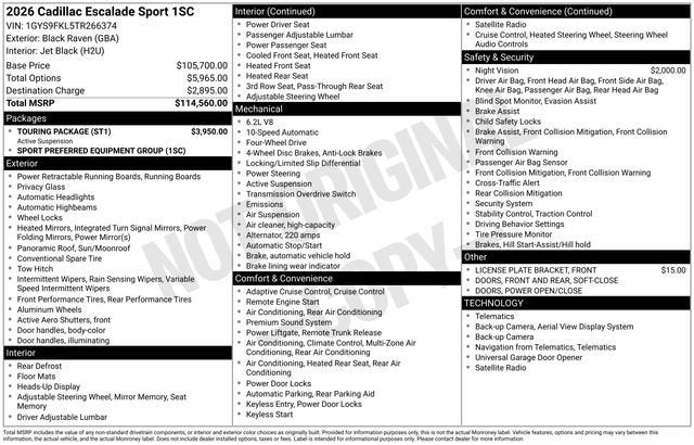 2026 Cadillac Escalade Sport