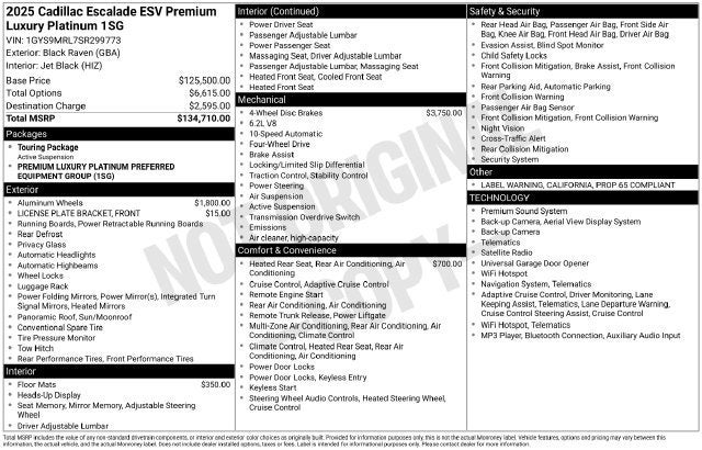 2025 Cadillac Escalade ESV Premium Luxury Platinum