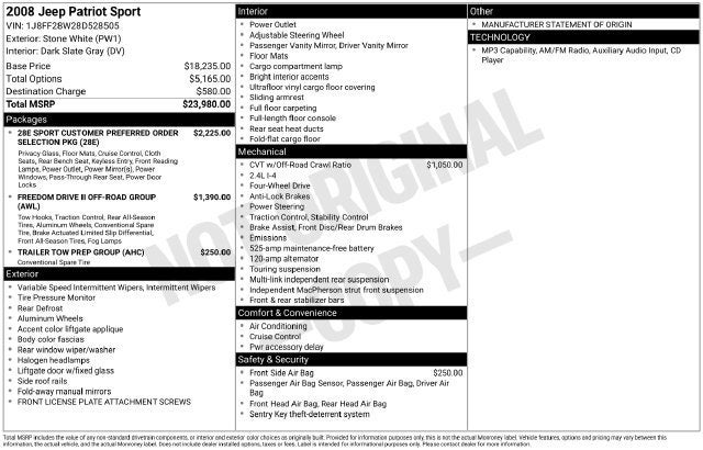 2008 Jeep Patriot Sport