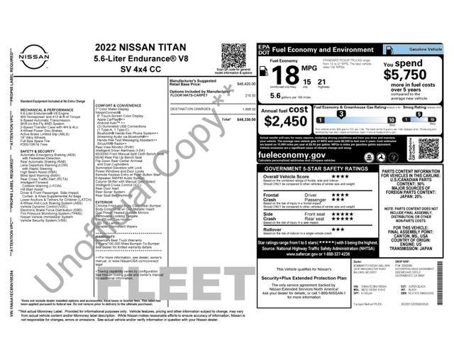 2022 Nissan TITAN Crew Cab SV 4x4