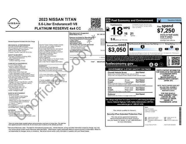 2023 Nissan TITAN Crew Cab Platinum Reserve 4x4