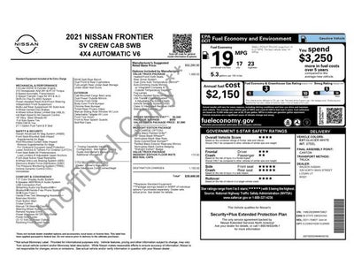 2021 Nissan Frontier Crew Cab SV 4x4