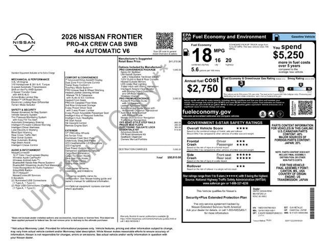 2026 Nissan Frontier Crew Cab PRO-4X 4x4