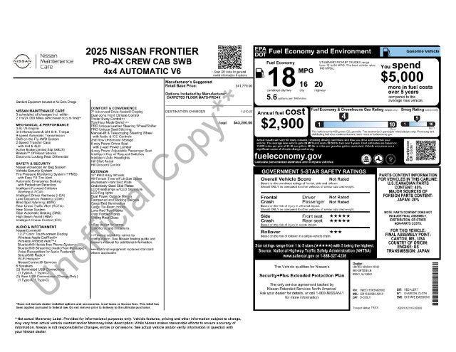 2025 Nissan Frontier Crew Cab PRO-4X 4x4