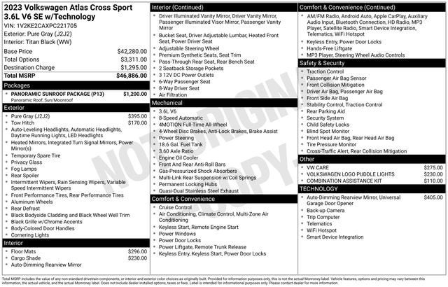 2023 Volkswagen Atlas Cross Sport 3.6L V6 SE w/Technology