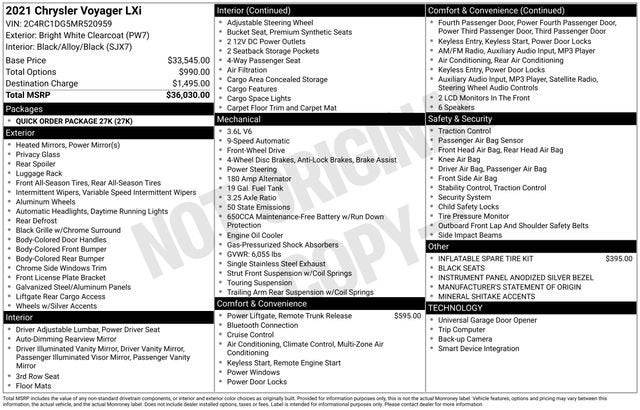 2021 Chrysler Voyager LXI