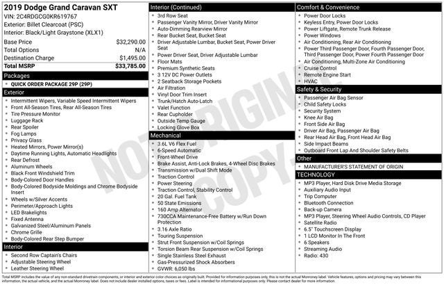2019 Dodge Grand Caravan SXT