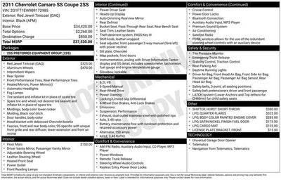 2011 Chevrolet Camaro 2SS