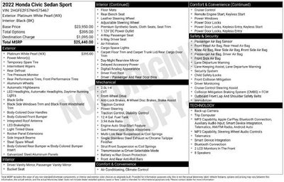 2022 Honda Civic Sedan Sport