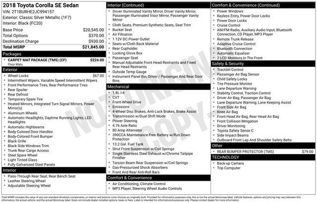 2018 Toyota Corolla SE