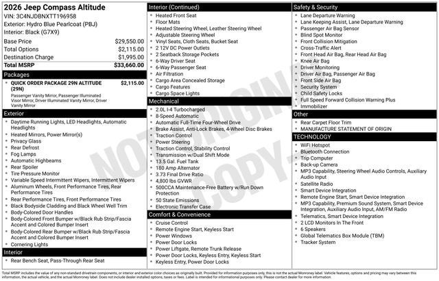 2026 Jeep Compass Latitude Altitude