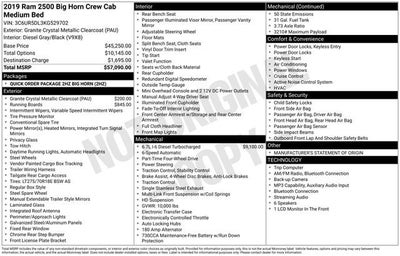 2019 RAM 2500 Big Horn Crew Cab 4x4 6'4" Box
