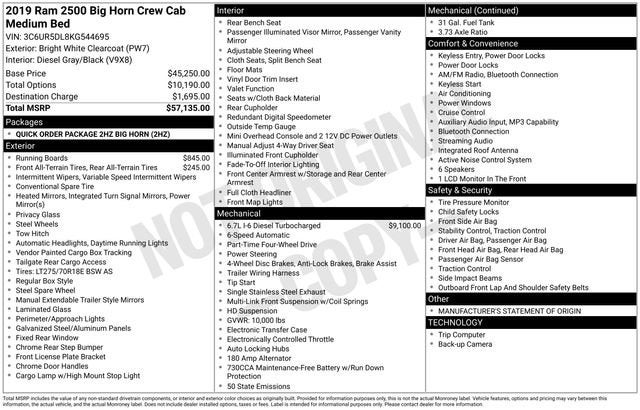 2019 RAM 2500 Big Horn Crew Cab 4x4 6'4" Box
