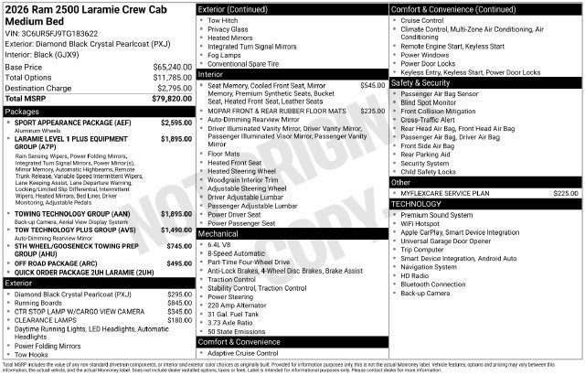 2026 RAM 2500 Laramie Crew Cab 4x4 6'4" Box