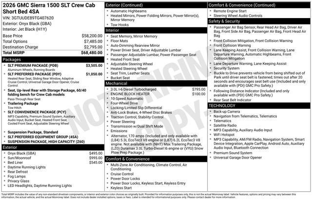 2026 GMC Sierra 1500 SLT