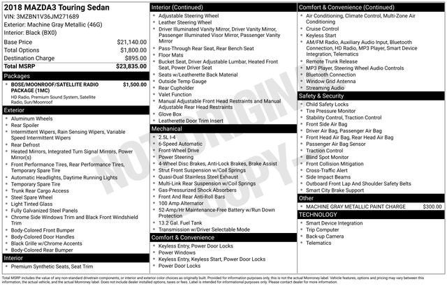 2018 Mazda Mazda3 Touring