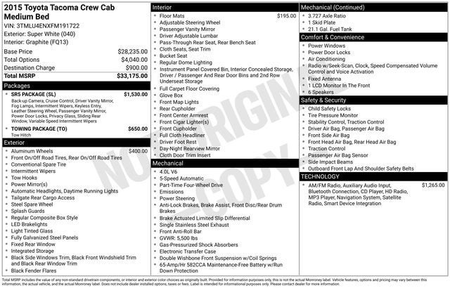 2015 Toyota Tacoma Base V6