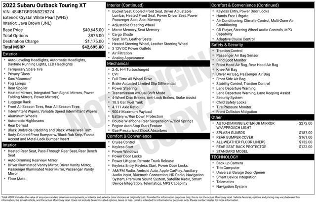 2022 Subaru Outback Touring XT