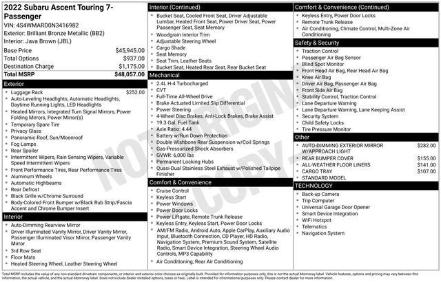 2022 Subaru Ascent Touring